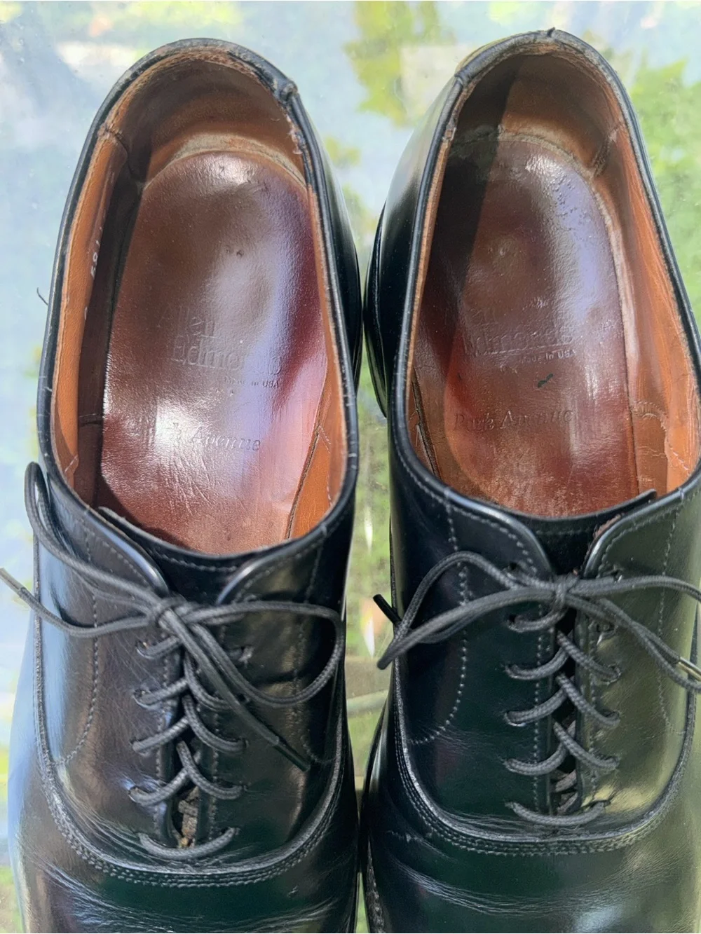 Allen Edmonds Park Avenue Black Cap Toe Oxford Dress Shoes Mens 10.5 C USA